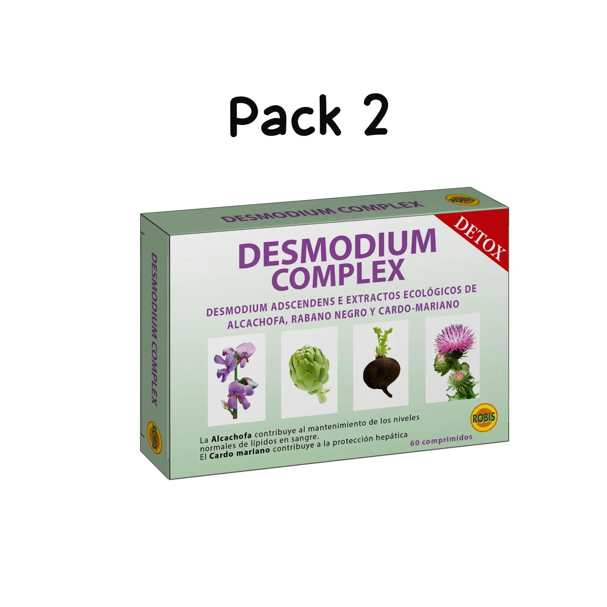 Pack 2 Robis desmodium complex 60 comprimidos.