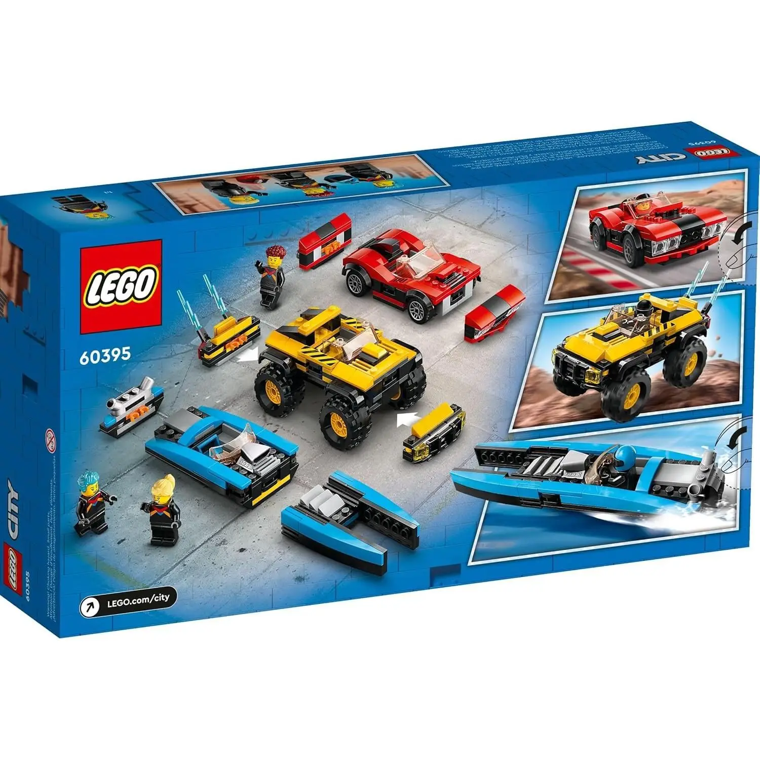 LEGO 60395 Combo Race Pack of sports vehicles, sports car, SUV and boat