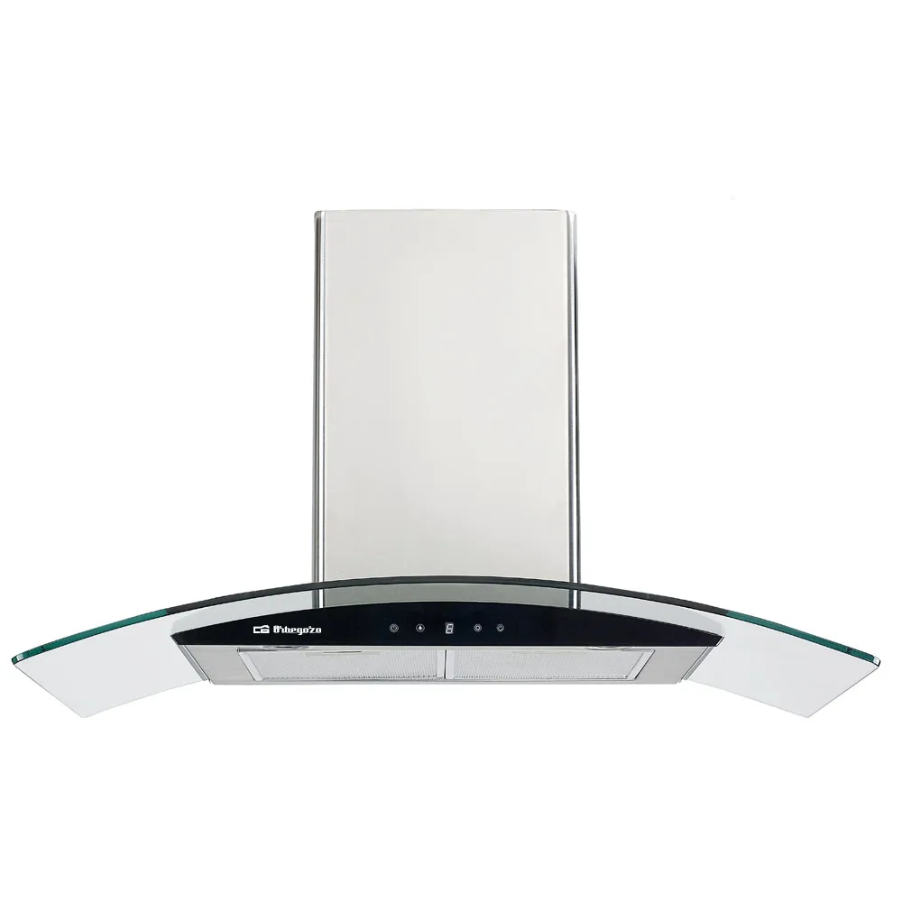 Campana extractora acabado inox Orbegozo 90 cm DS 61190 IN, 3 niveles de potencia, 2 bombillas LED, 2 filtros aluminio desmontables, extracción 619,3 m3/h, clase energética A, chimenea ajustable, 230