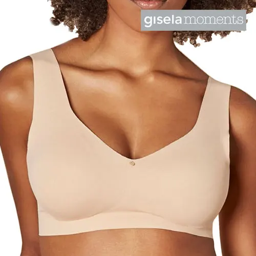 GISELA- 1/0387 Top bra without underwire, featuring removable padding, seamless design, and soft laser-cut microfiber for women's comfort. Ideal as an invisible bra or seamless option for daily wear. #1