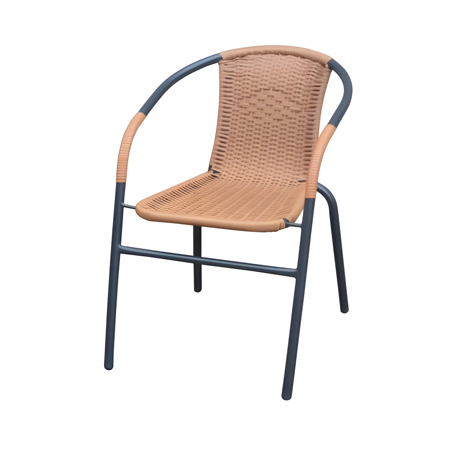 sanco - natuur  silla acero-ratán sintético 53 x 58 x 75 apilable para exterior