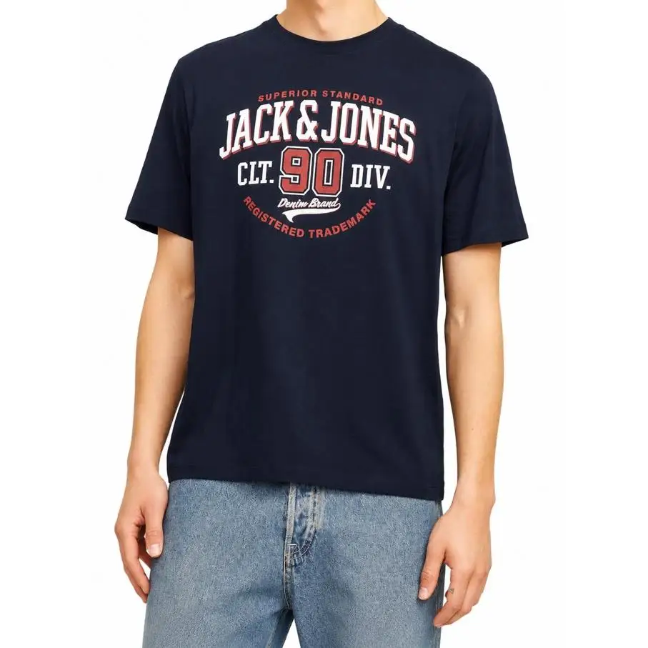 Jack & Jones hombre Camiseta de Algodón Mod JJELOGO Ajuste Regular Moda Casual Informal Primavera Verano REF 12254862
