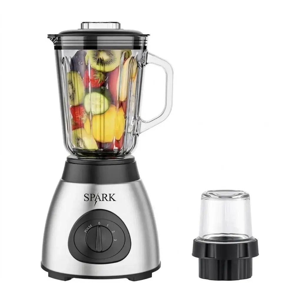 SPARK Licuadora 2 IN 1  5 velocidades 800W de Acero Inoxidable con Jarra de Cristal Resistente para Smoothies y Más