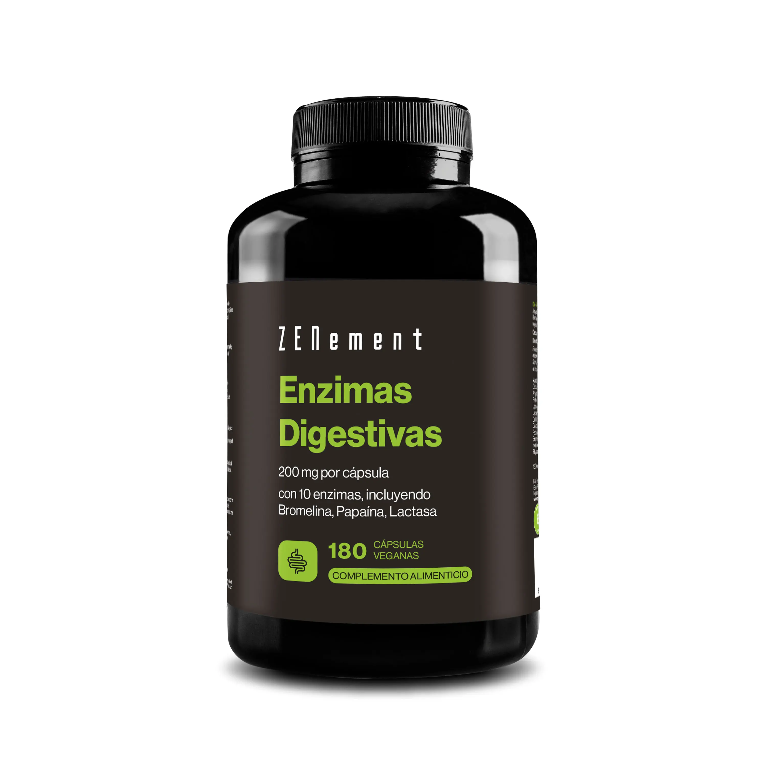 Enzimas Digestivas 200 mg por cápsula - 180 Cápsulas Veganas Zenement