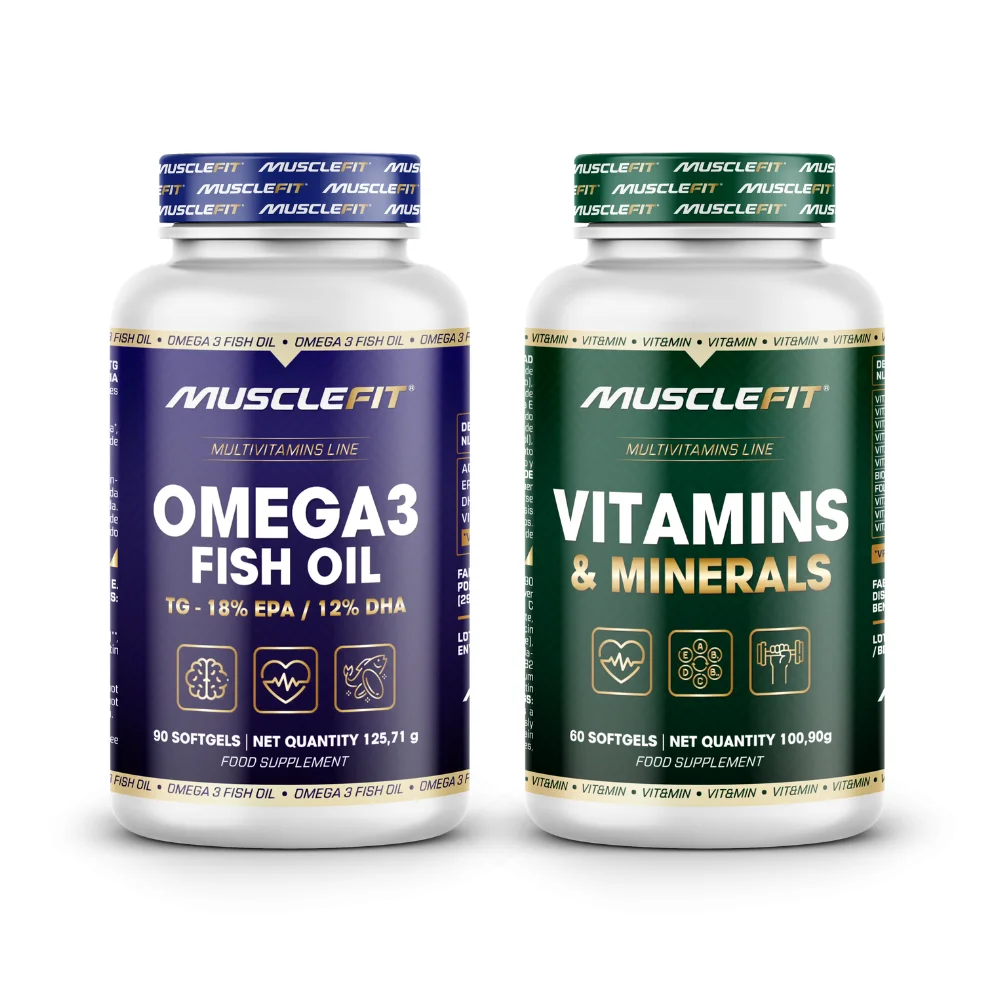 Multivitaminas 60 cáps + Omega 3 90 cáps - Musclefit │MUSCLECULT│Vitaminas esenciales