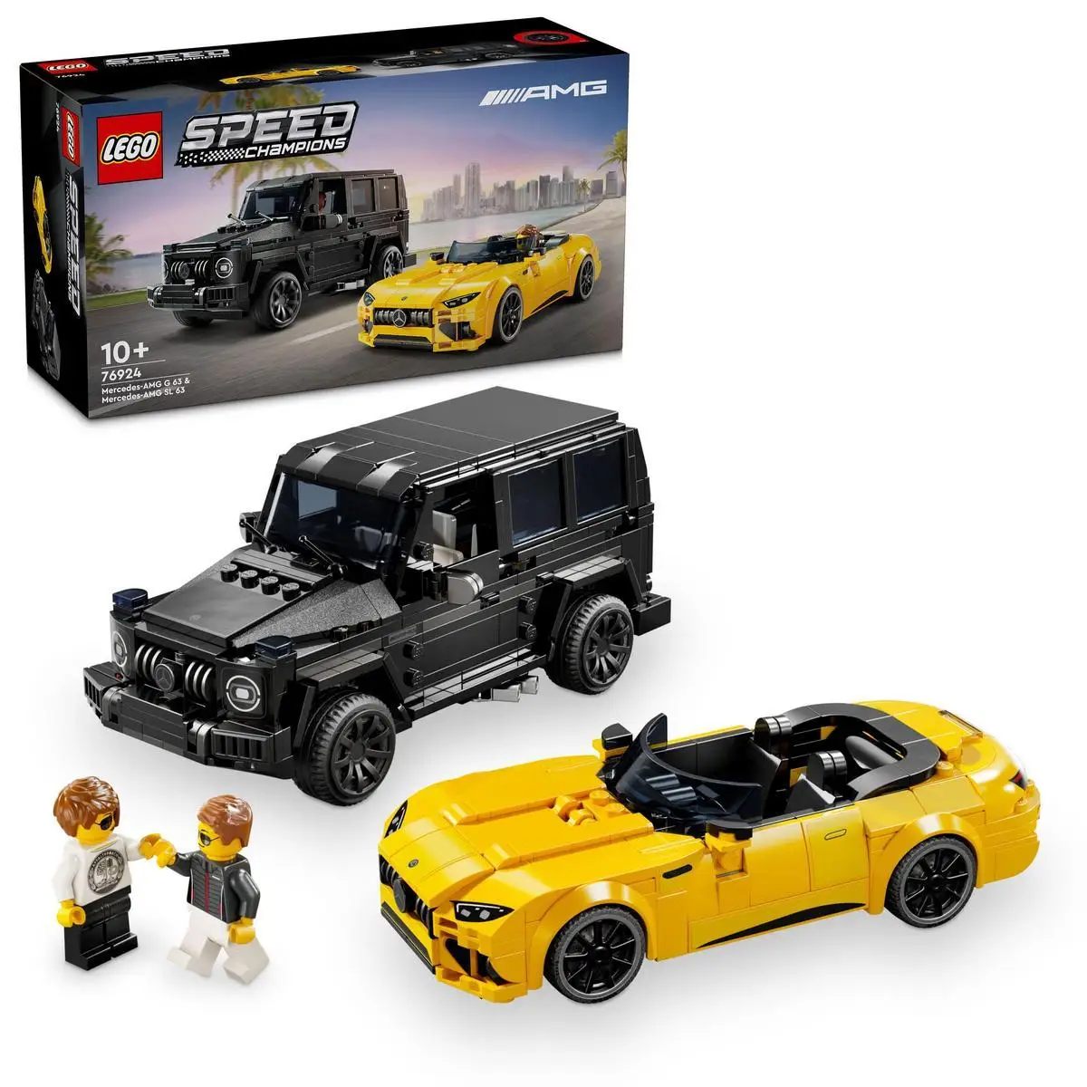 LEGO 76924 Speed Champions: Mercedes-AMG G 63 y Mercedes-AMG SL 63, Coches Construibles para