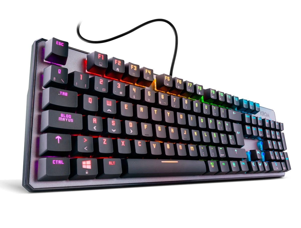Krom gaming kernel - numeric mechanical keyboard, rgb led lighting, 9 lighting effects, silent, spanish layout