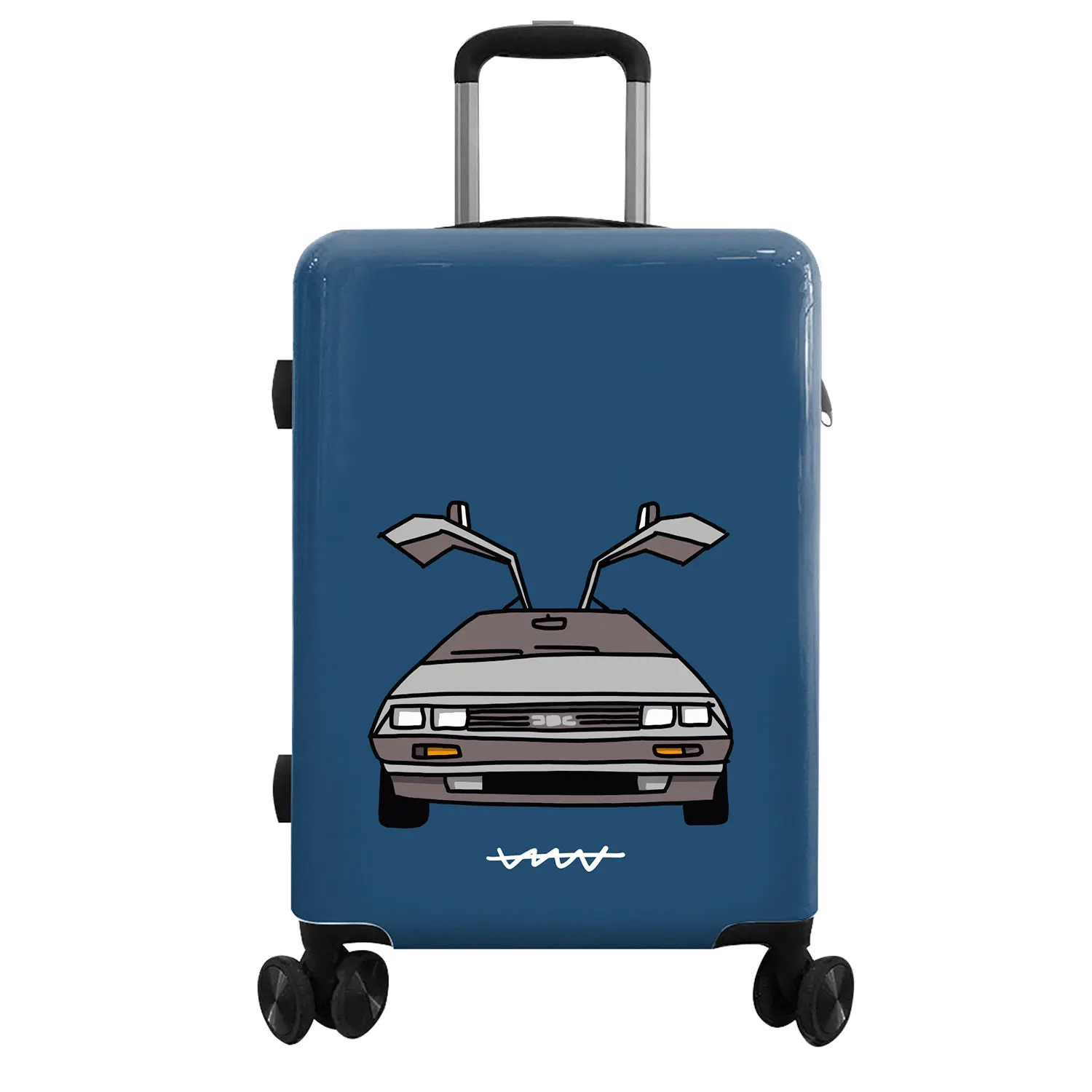 Suitcase Care Mouth Back To The Future Or Grease Body Polycarbonate ABS High Density Superlite Pivot Wheels 360 ° Ergonomic Telescopic Handle 2-Layer TSA Approved 3 Digits Closure