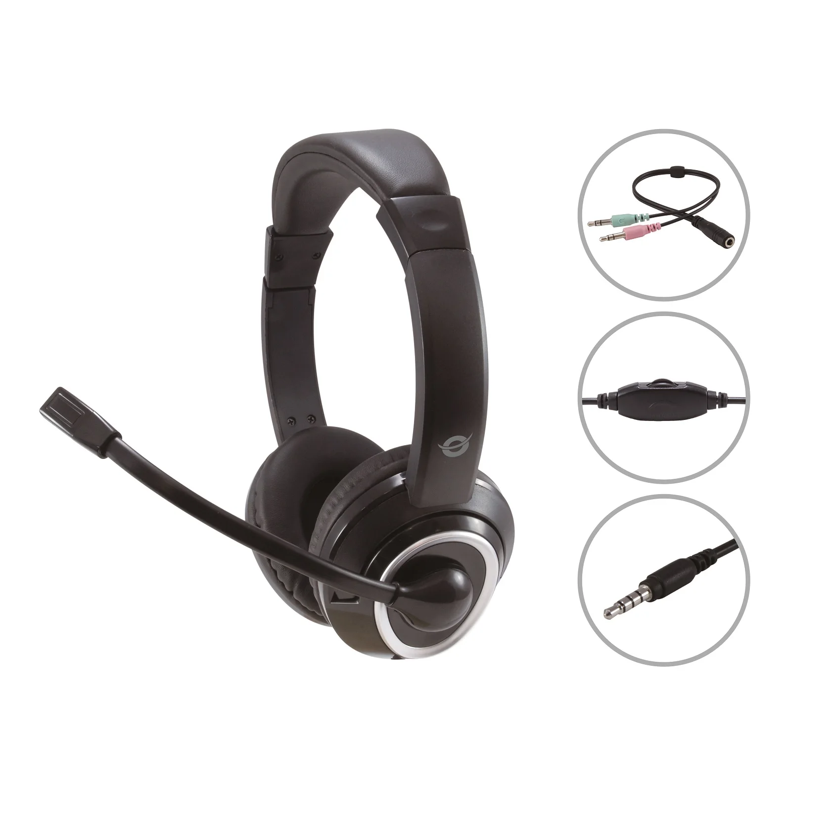 Conceptronic polona02ba earphone-jack 3.5mm-microphone-volume control