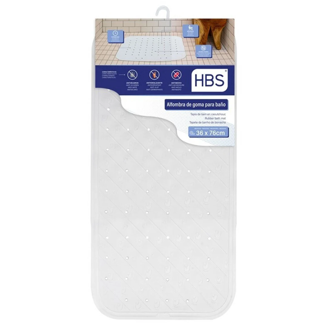 UD - Alfombra de Baño Antideslizante Rectangular 36x76 cm – Goma Resistente 650g | Seguridad y Confort para Ducha y Bañera