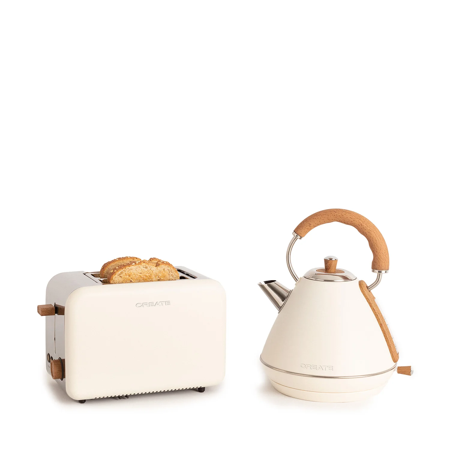 Create - small toaster for wide slices + kettle 1.7 l - pack toast retro + kettle retro