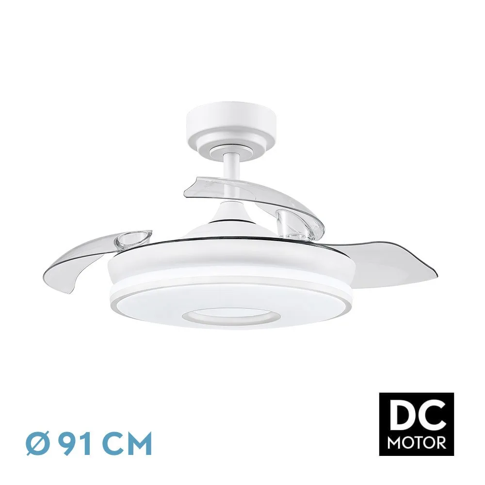 Akunadecor fan Dc Dani S white Led 3 temperatures and timer