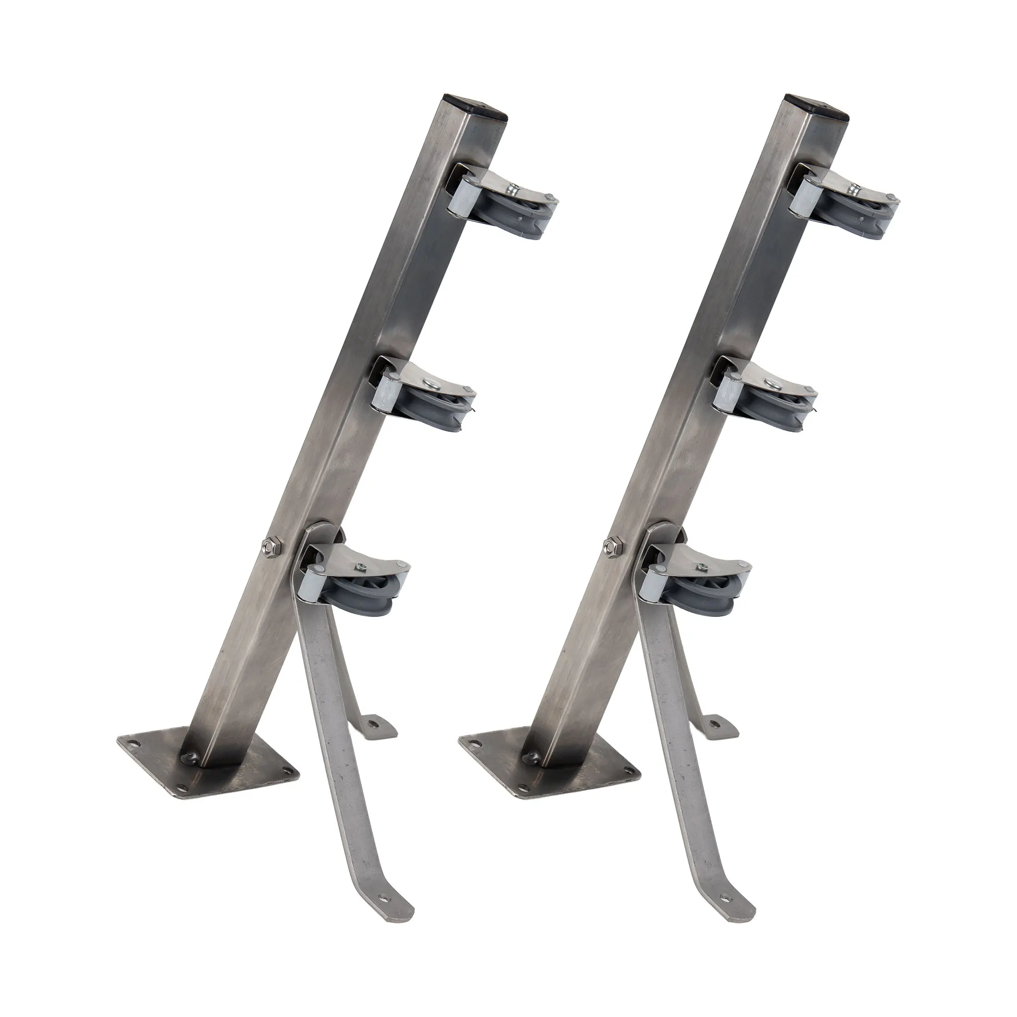 Tendedero Fijo de Pared Cofan con Forma de Escuadra de Dos Piezas | Incluye 3 Poleas | Acero Inoxidable AISI 304 | Medidas 36,5 X 9,5 Cm