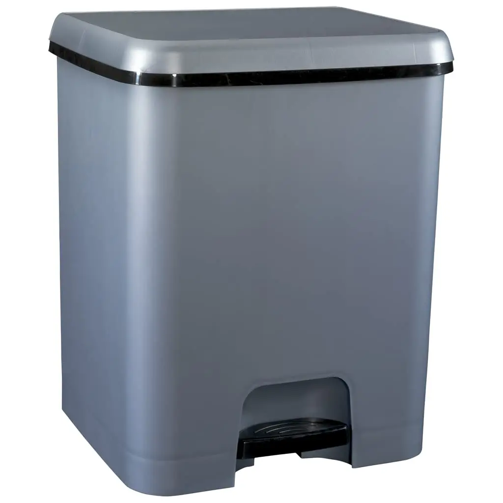 Cubo de Basura Pedal COM-FORT HOUSE 52 Litros Plata Cocina Reciclaje Limpieza Fácil