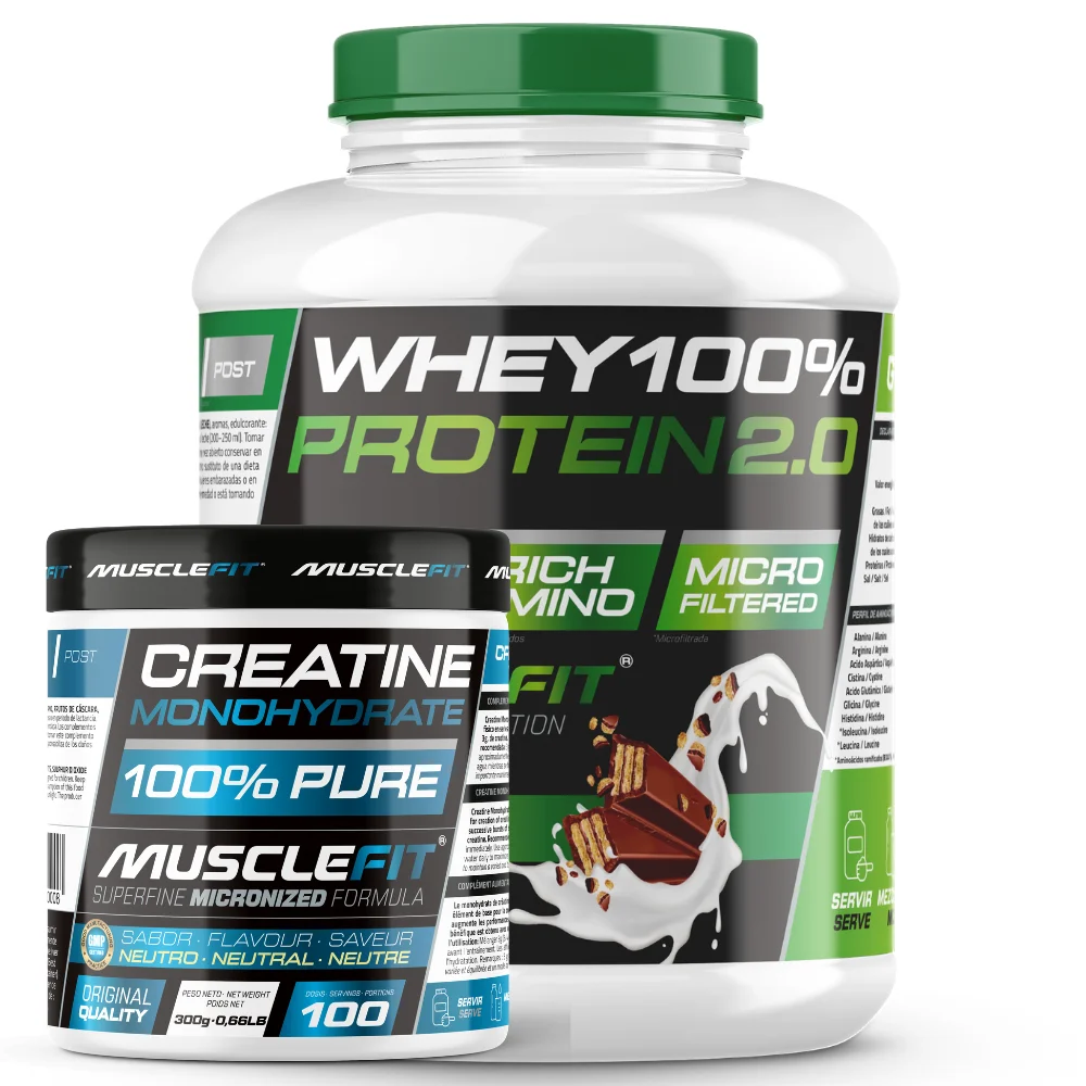 Pack Whey 100% Protein 2000g + Creatina 300g MuscleFIt / Mus