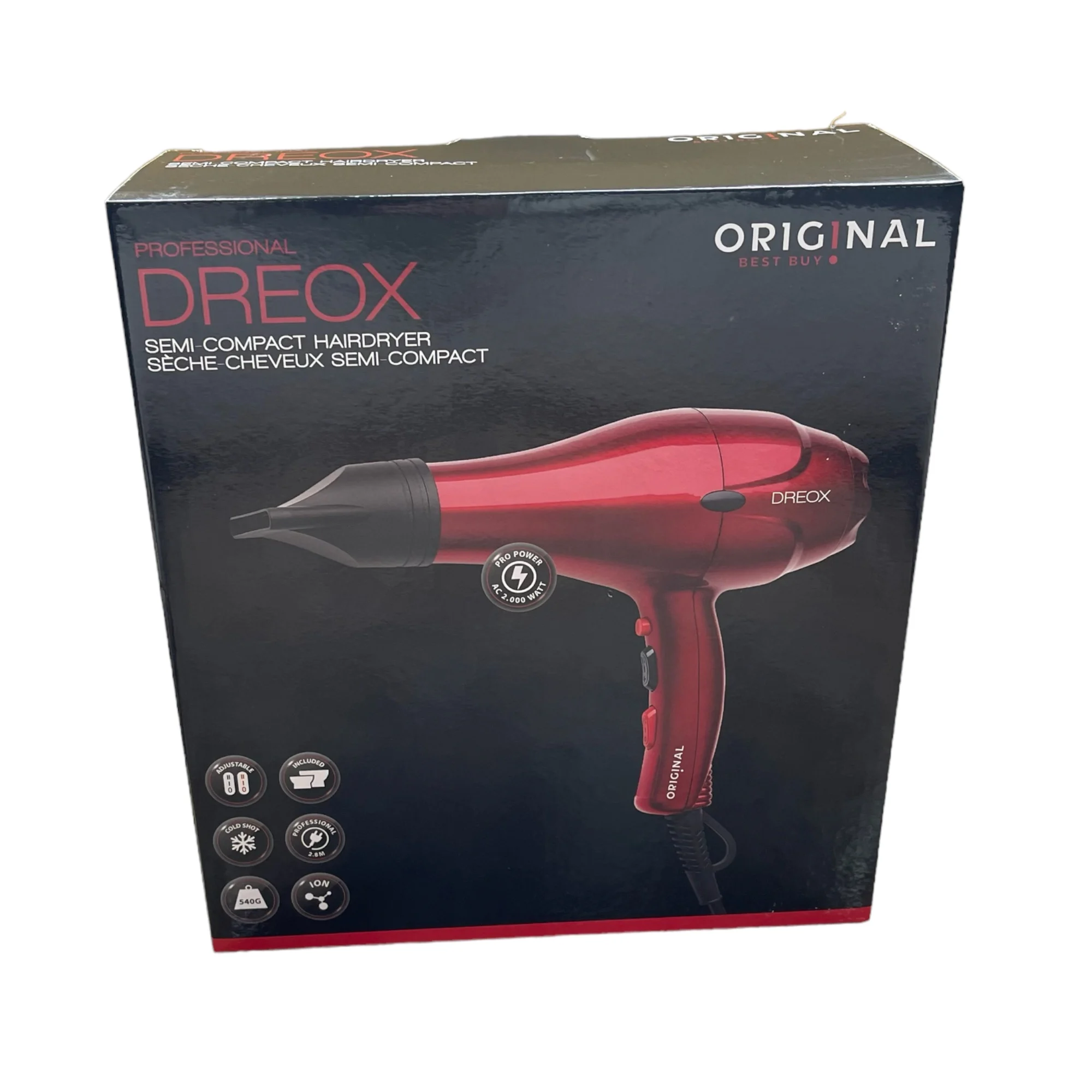 Secador Pelo Profesional Dreox Sinelco Original 2000W Rojo/Negro