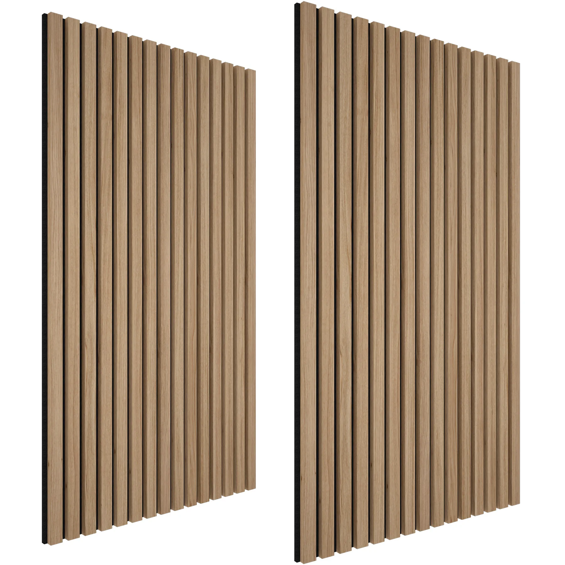 Tectake Sonic Wall MDF decorative acoustic panels, set of 2 pieces, 60x120x2,1 cm each, real wood veneer, sound absorption, felt and wood fabric, high quality acoustic soundproofing for wall wood slats