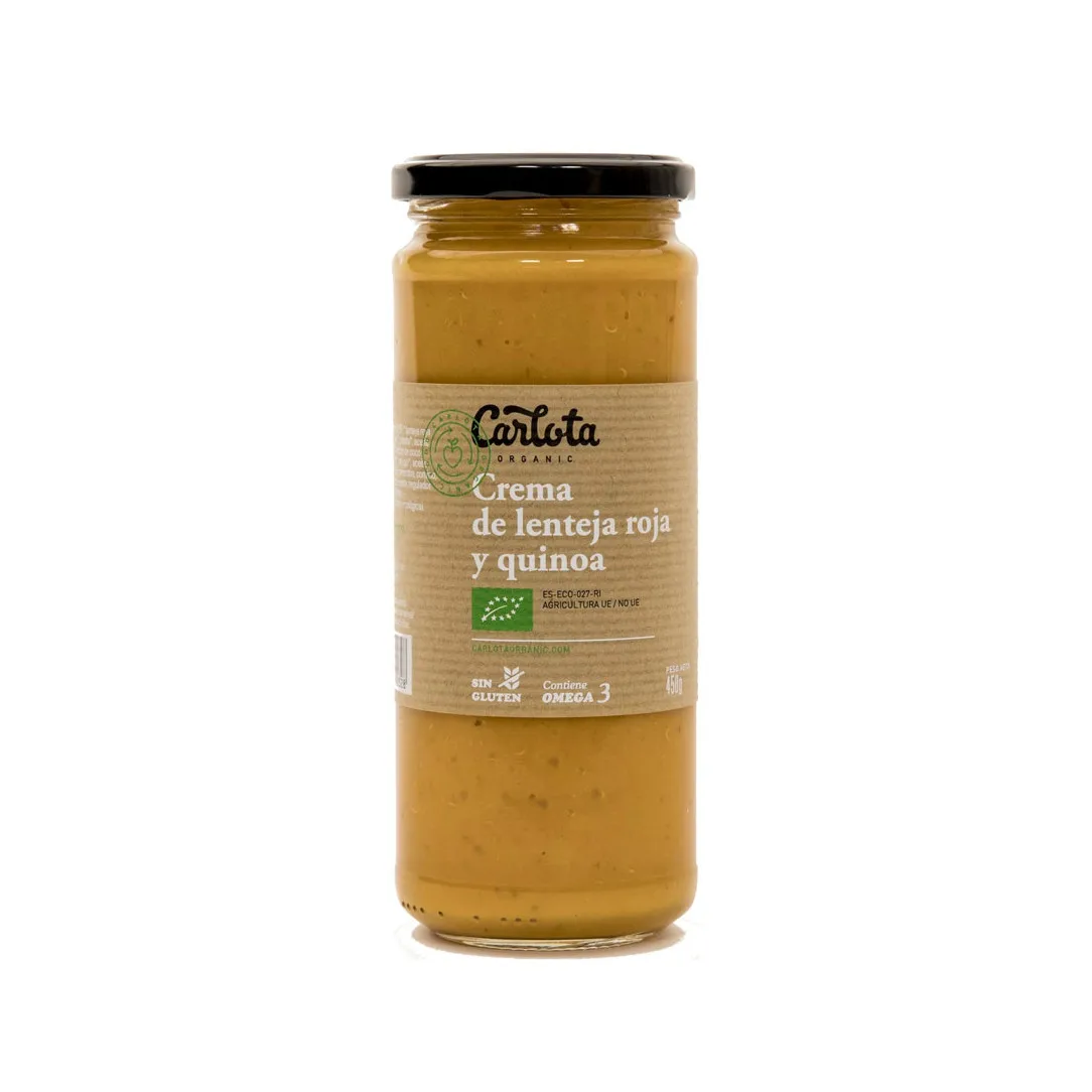 Cream red lentils and quinoa 450ml Carlota Organic