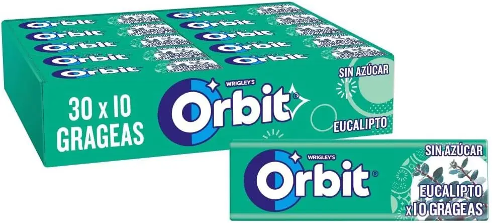 Orbit sugar-free gum strong mint and eucalyptus flavor (30 x 10 gums)-orbit blueberries-orbit sandia #2