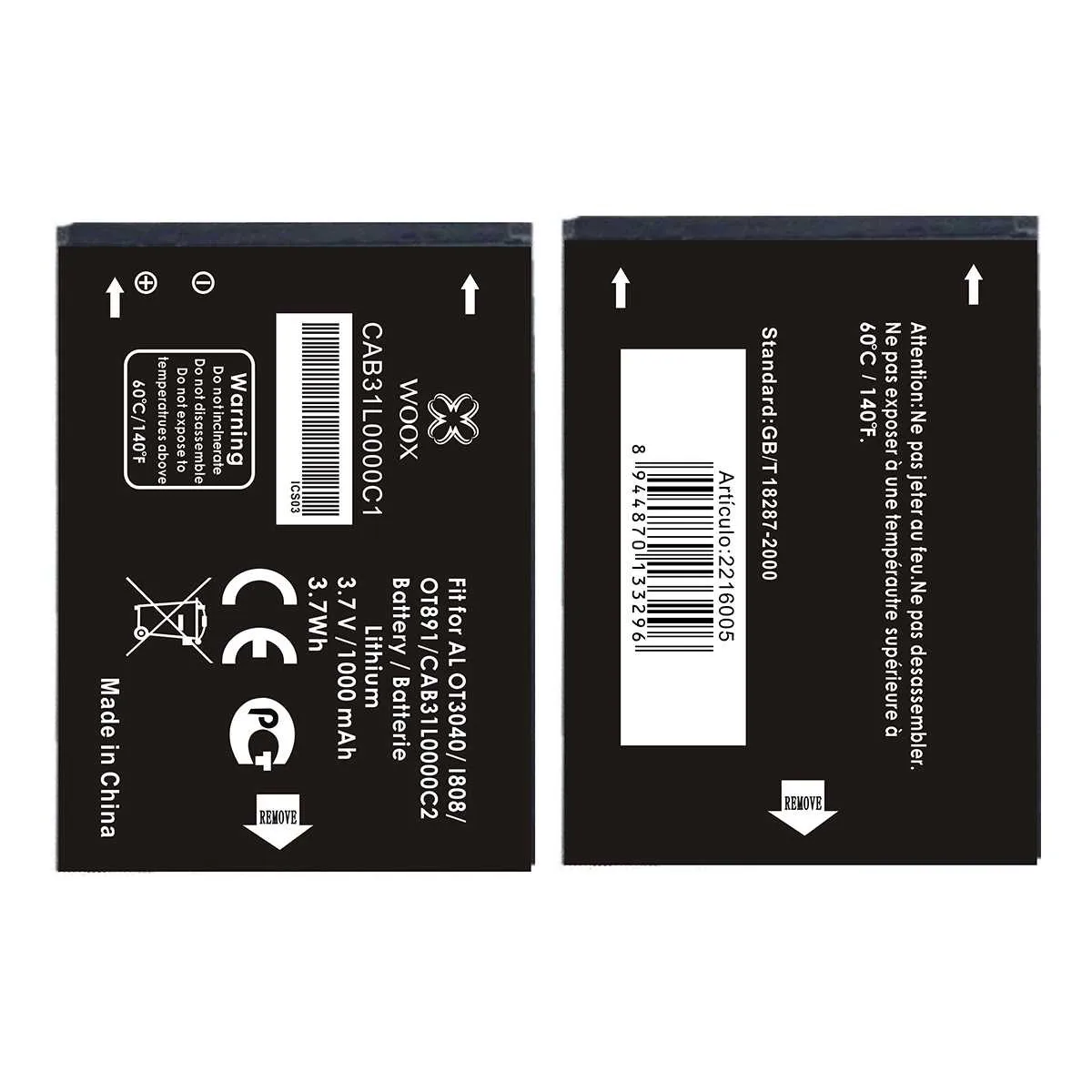 Bateria CAB31L0000C1 PARA ALCATEL OT3040/I808/OT891 1000MAH 3.7V 3.7WH TODOBARATO 24HORAS