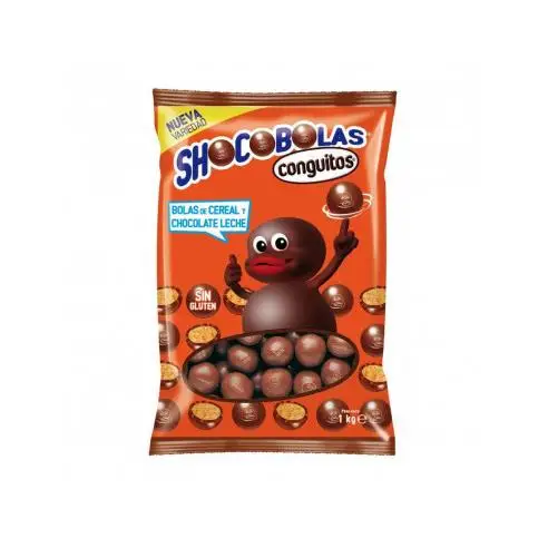 Chocobolas Negras La Casa 1kg Sin Gluten con Cereal Conguitos