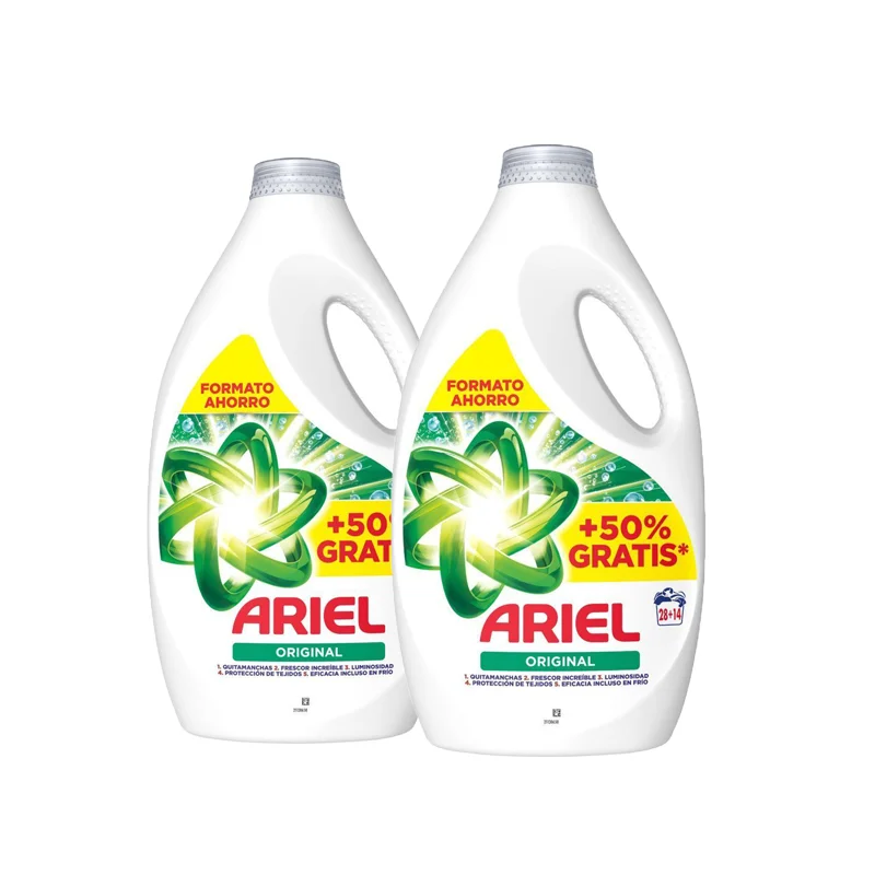 Ariel Original liquid detergent 42 washes or 84 washes: soap more effectively in cleaning for cold clothes and anti-odor action, illuminates the whites.