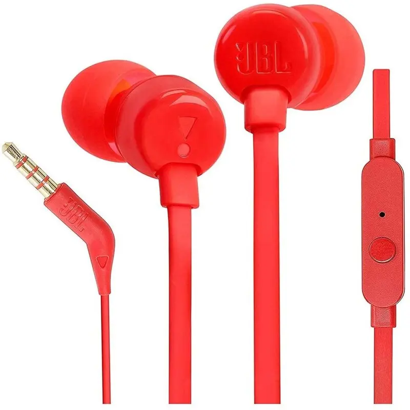 Auriculares in-ear JBL Tune 110 con micrófono y conector jack 3.5 mm en color rojo - Imagen 4