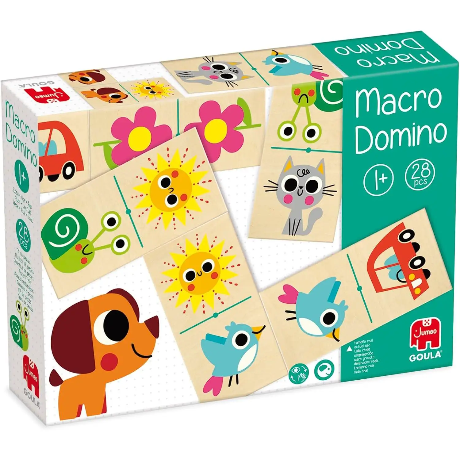 Goula Macro Dominó en madera con animales y flores