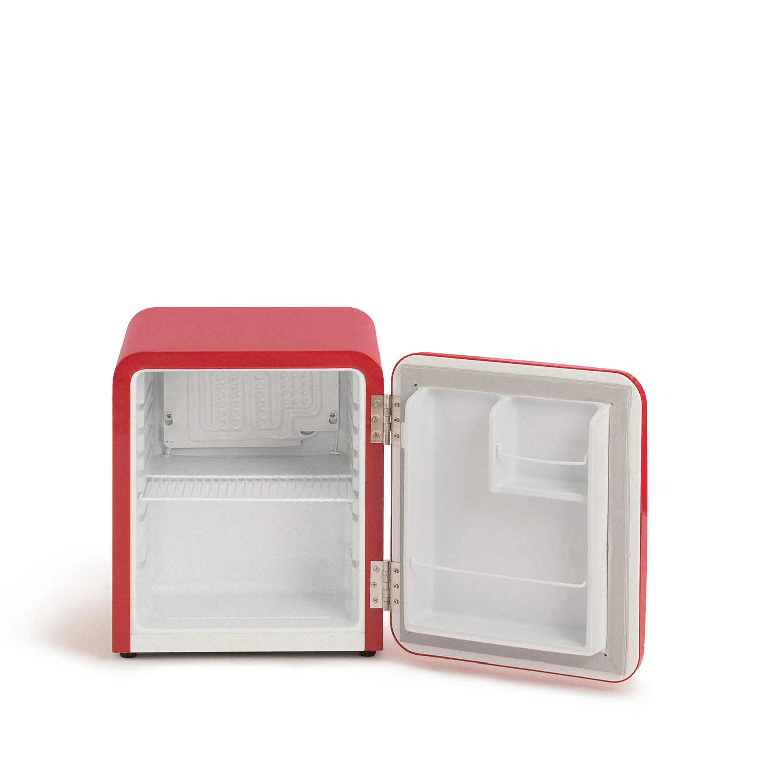 CREATE - RETRO FRIDGE 48L BLACK - Stylish mini refrigerator with a capacity of 48L, adjustable shelves, and low noise at 39dB, perfect for small spaces and enhancing your vintage kitchen decor.