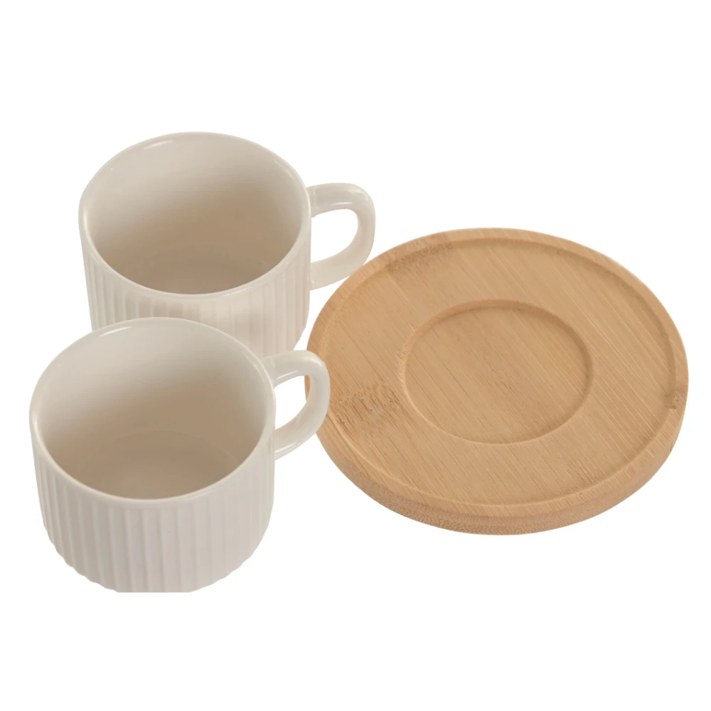 Lili home set of 6 porcelain cups with bamboo plate - elegance and simplicity - cup capacity: 90 ml - ideal for espresso - small and concentrated. Comes in a carefully designed box, making it #3