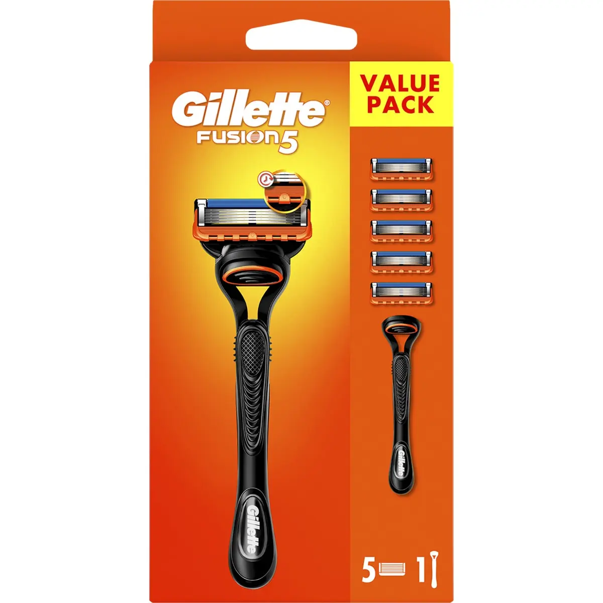 GILLETTE FUSION 5 maquinilla de afeitar blister 1 unidad + 5 recambios