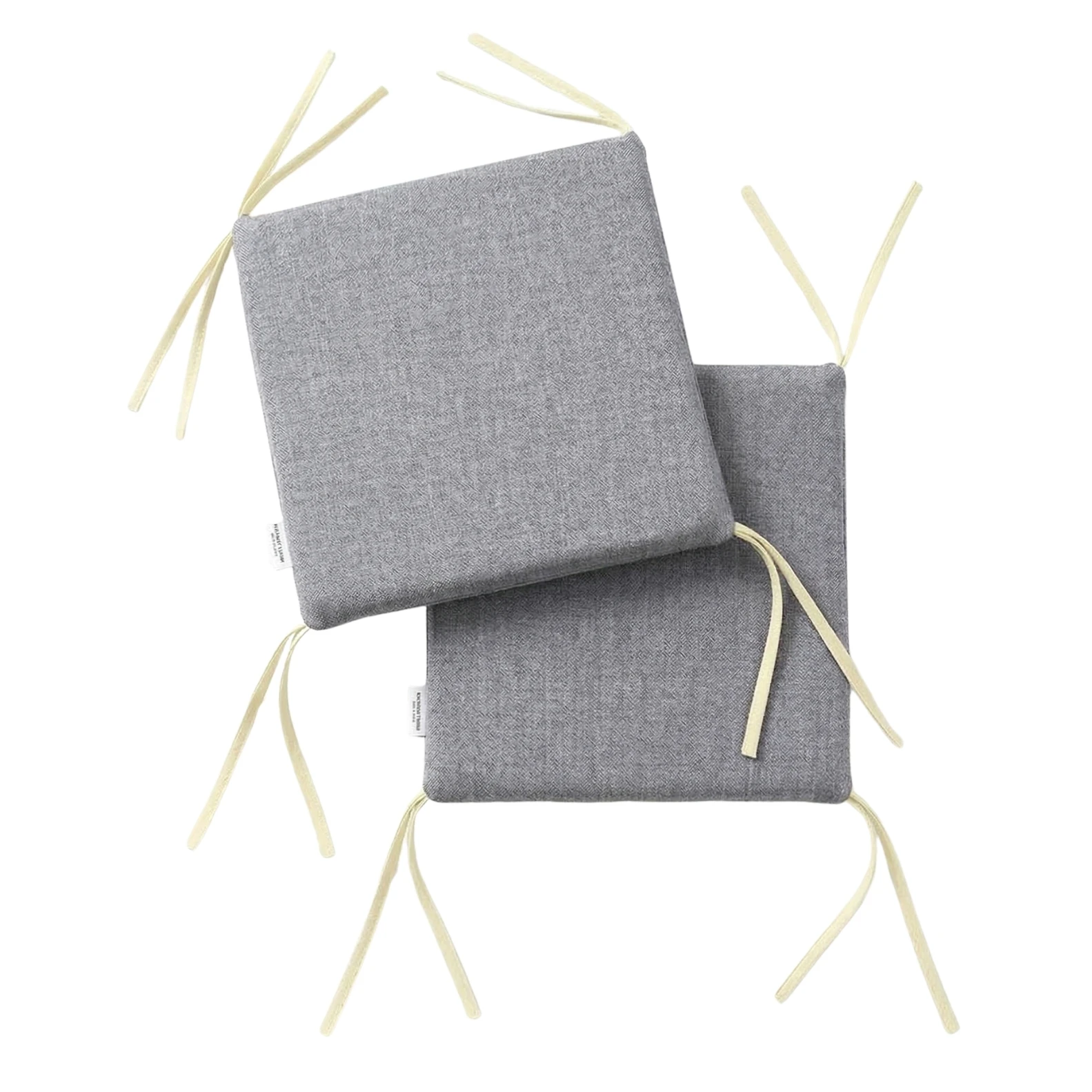 PIND Pack 2/4/6 Cojines Cuadrados para Silla 30x30x3,5 cm con Relleno de Espuma, con Cintas de Sujeción, Funda Efecto Lino Algodón y PES, Cojín para Taburetes, Comedor y Terraza