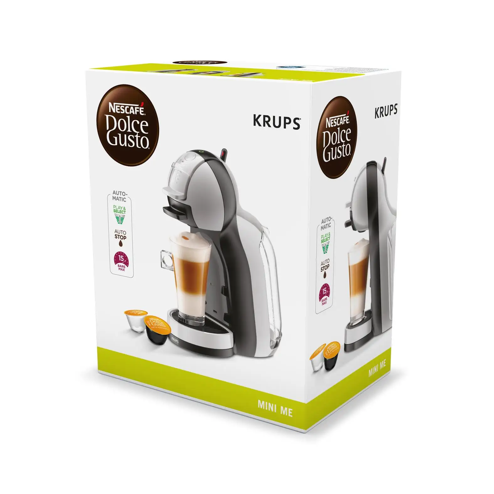 Coffee maker Krups Piccolo KP100B - Nestlé Dolce Gusto - 15 bars-1500 W - 0.6 L-Black (anthracite)