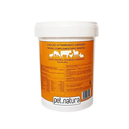 PETNATURA CALCIO VITAMINADO polvo 500 gr para Ganado