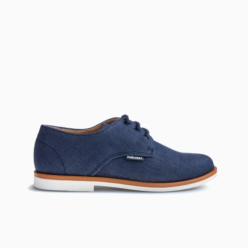 Zapatos vestir niño PABLOSKY 729720 BLUCHER LINO MARINO 37723 26V