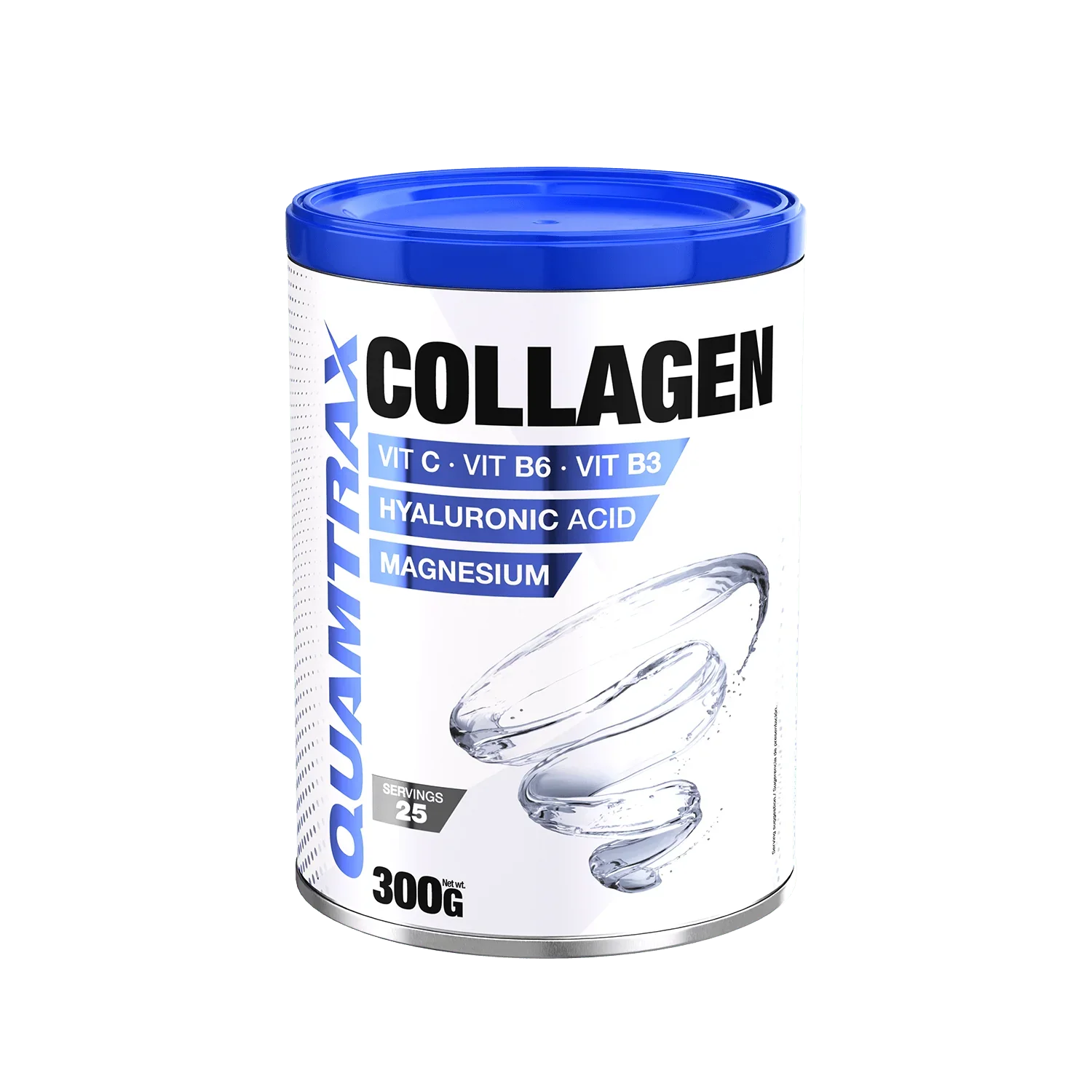 Quamtrax Nutrition Collagen 300 g – Colágeno hidrolizado con ácido hialurónico y vitamina C