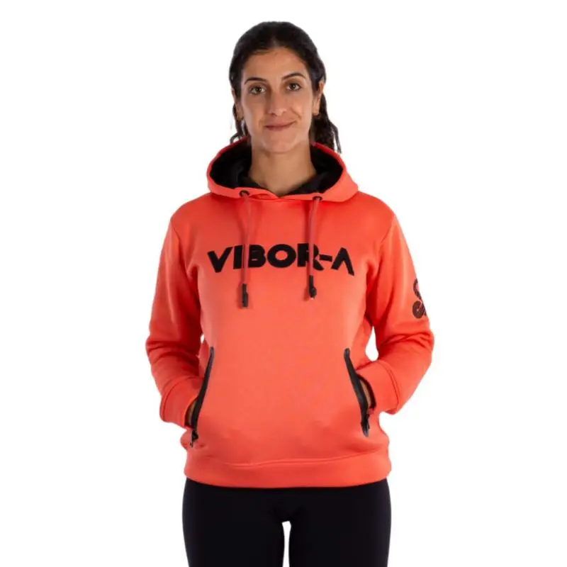 Vibora Yarara Coral Women's Sweatshirt - 100% Polyester, Adjustable Hood, Two Zip Pockets, Perfect for Autumn and Winter.