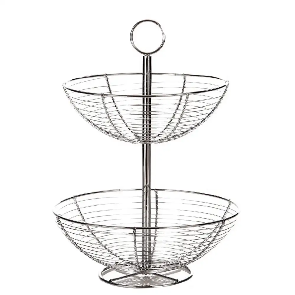 Lola Home Frutero plateado de metal de Ø 29x41 cm