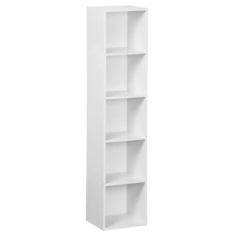 Estantería Cubo 5 estantes de tablero laminado blanco de 132x30 cm LOLAhome