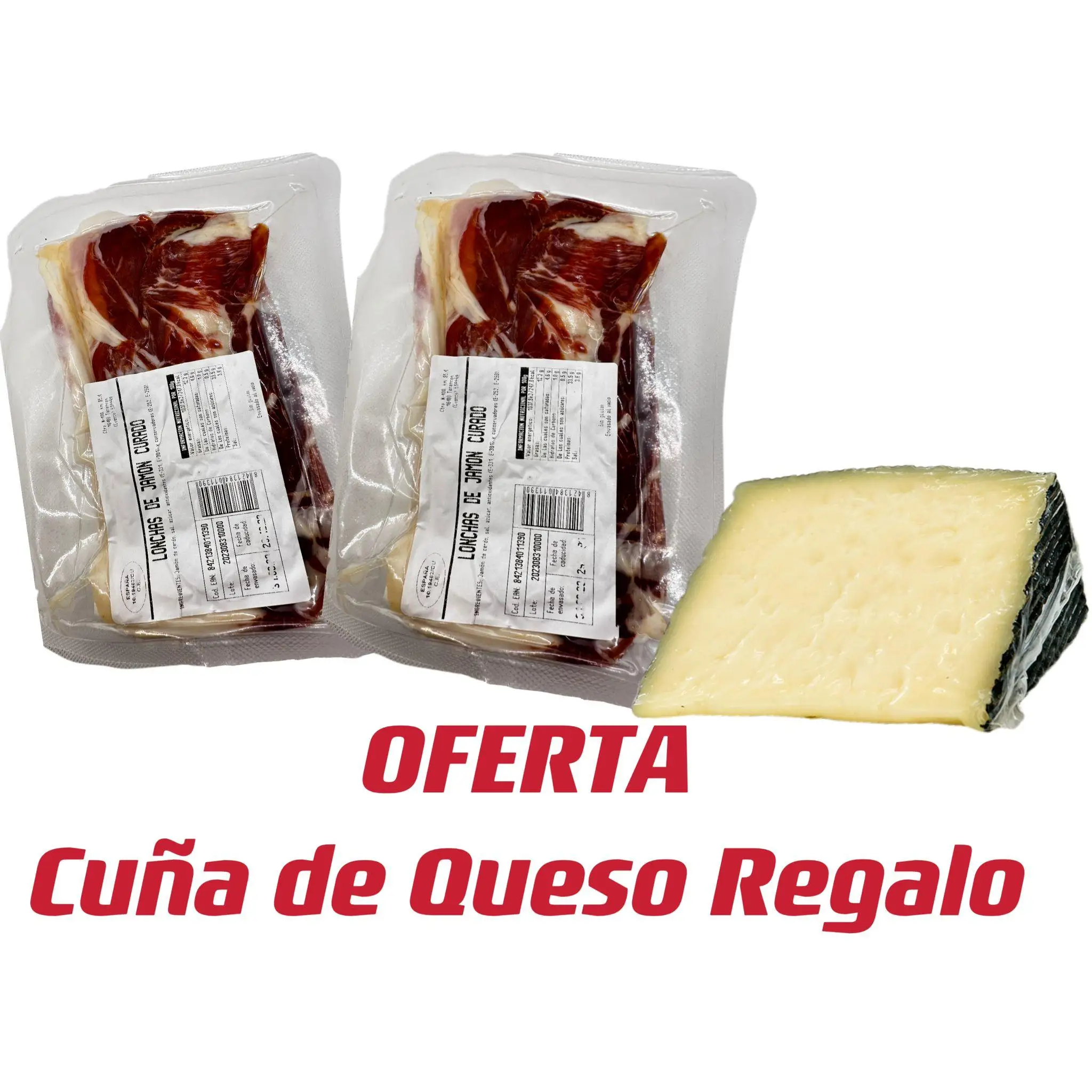 Great healed ham lonches reserve the cage 1 kilo approx serrano + cheese gift