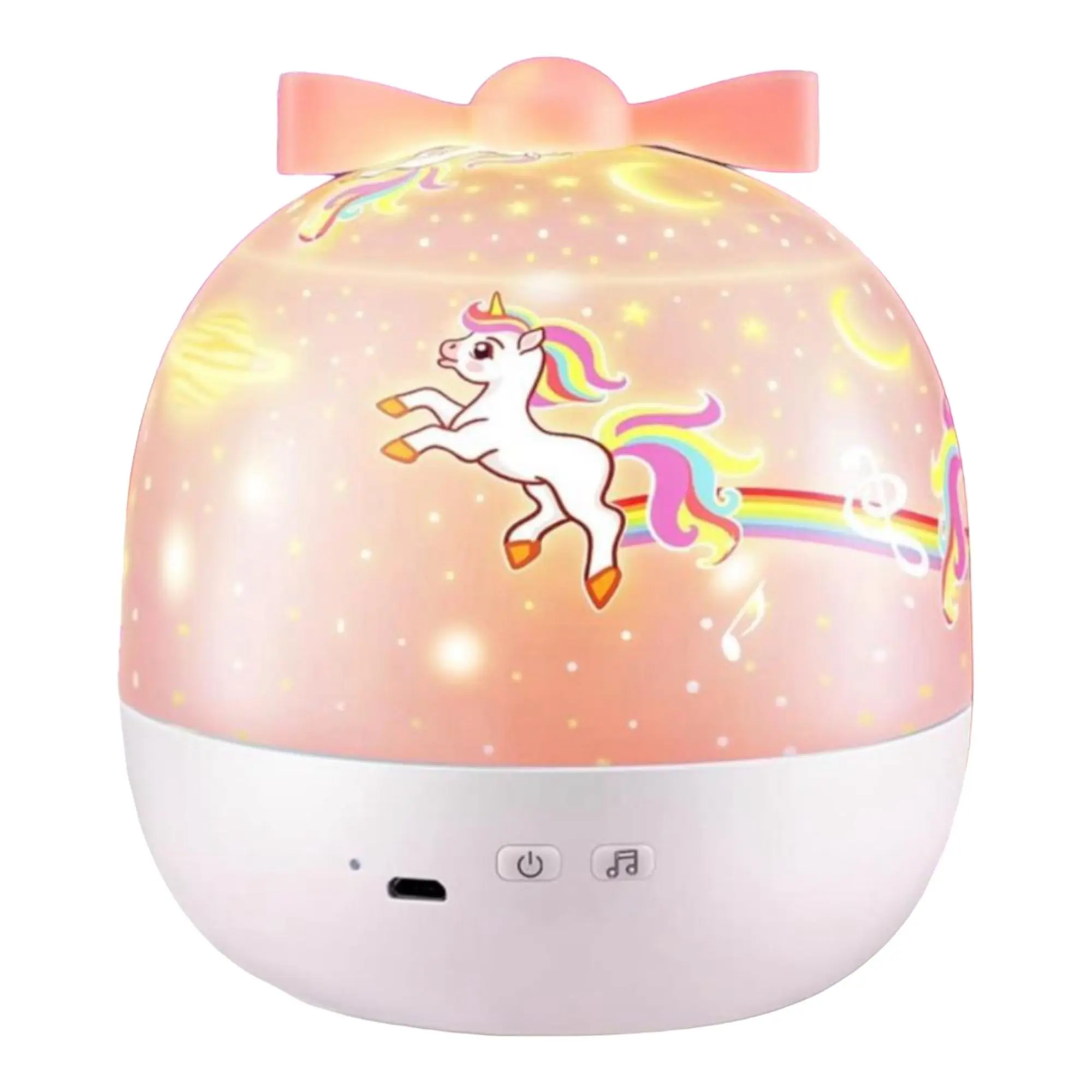 Proyector Infantil Unicornio Rosa para Mesita de Noche, Regulable Luz Nocturna Infantil con
