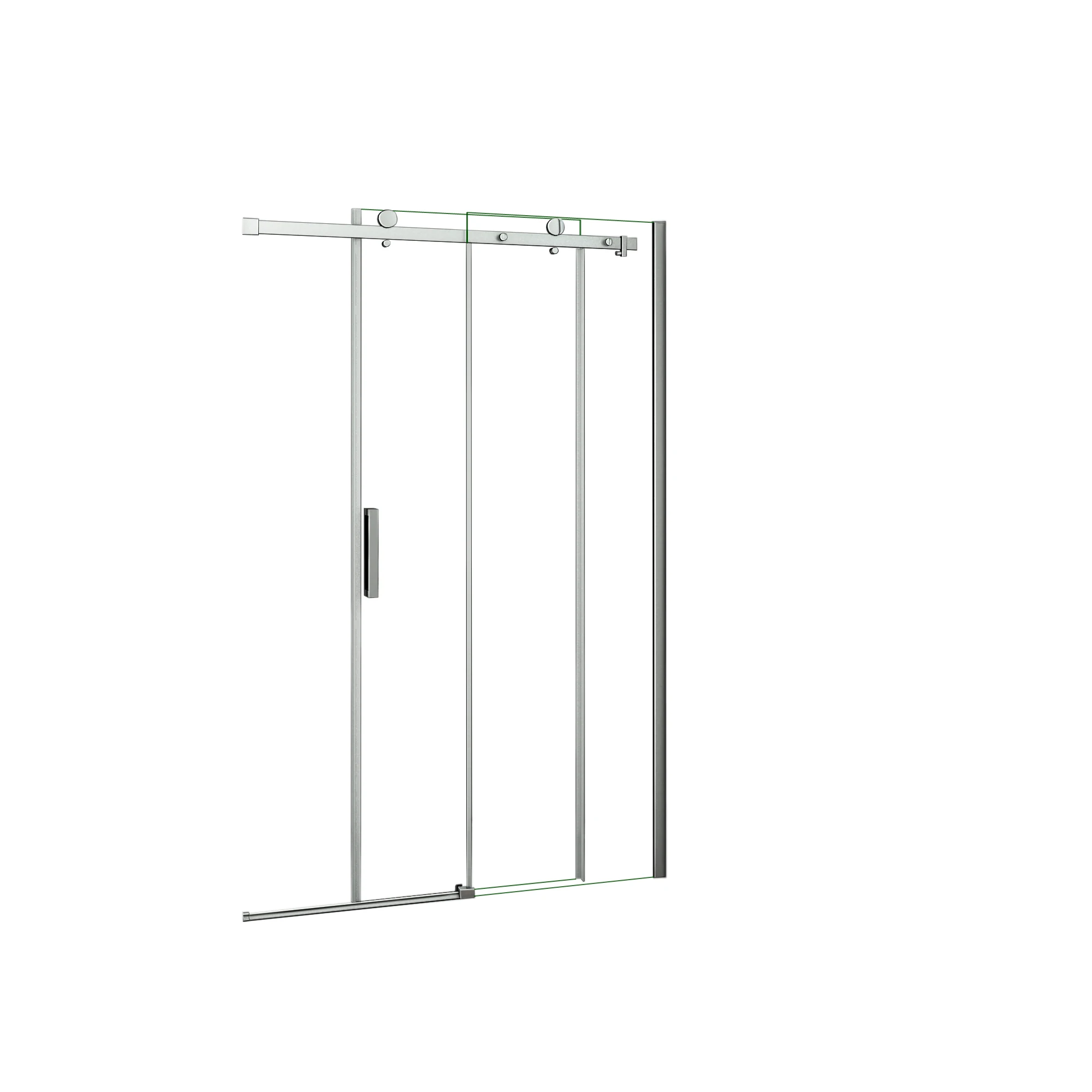 Mampara de Ducha Corredera Frontal,Perfil Cromado,Vidrio Templado 8mm con Tratamiento Antical,(960-1000)x1950mm