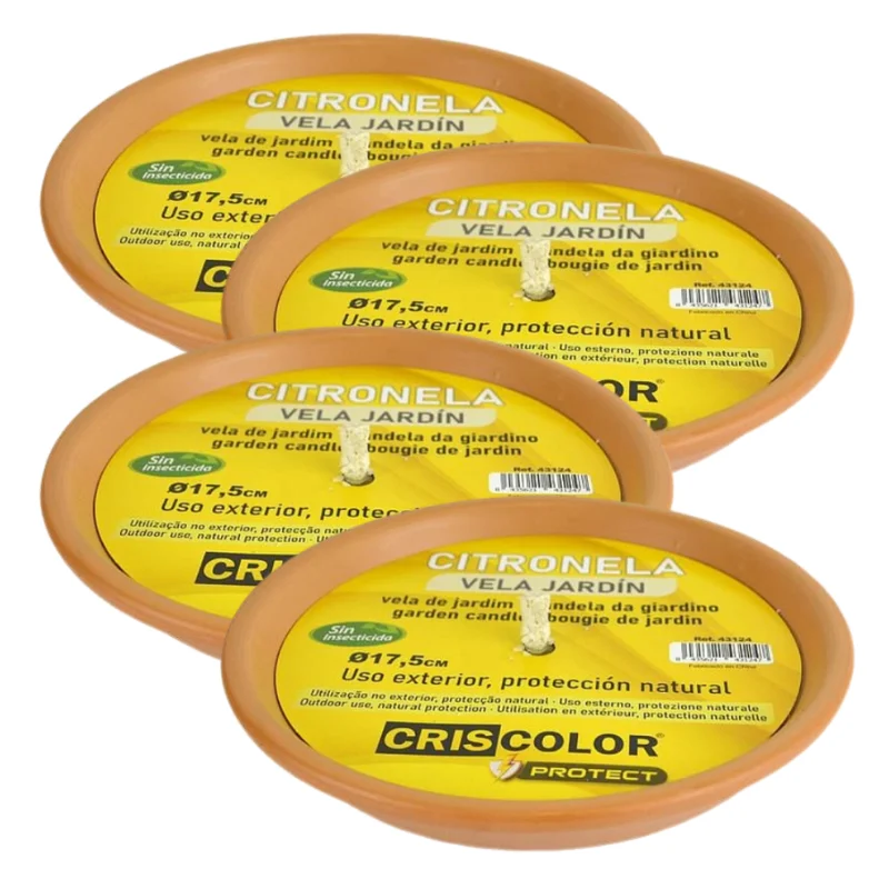 LILI HOME Pack de 4 Velas de Citronela en Maceta de Barro y más combinaciones para elegir. Están elaboradas con cera de alta calidad infusionada con aceite esencial de citronela, una planta reconocida por su capacidad na