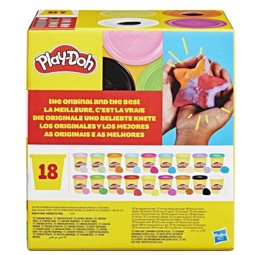 Pack of 18 play-doh hasbro jars (plasticine g05225l0)