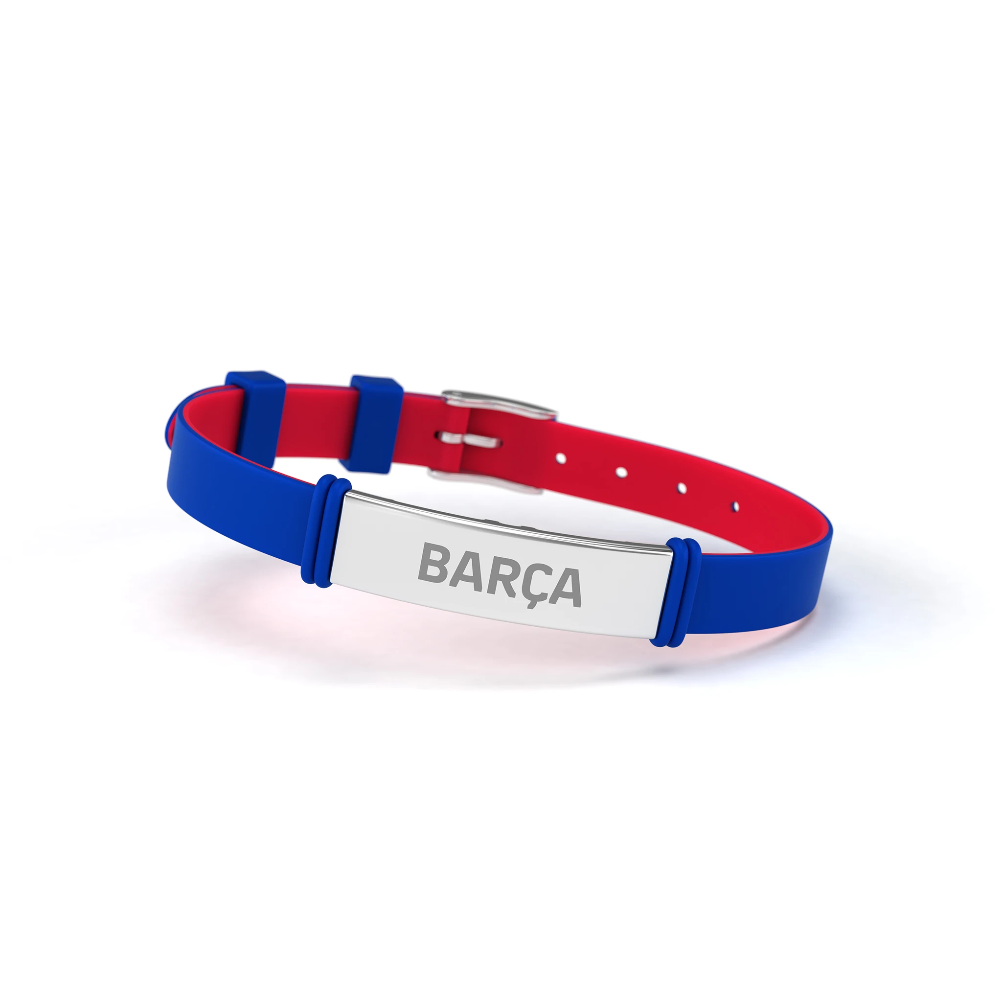 FC Barcelona Pulsera Oficial de Silicona y Acero Inoxidable – Ajustable para Hombre, Mujer y Niño – Regalo ideal para Fans del Barça
