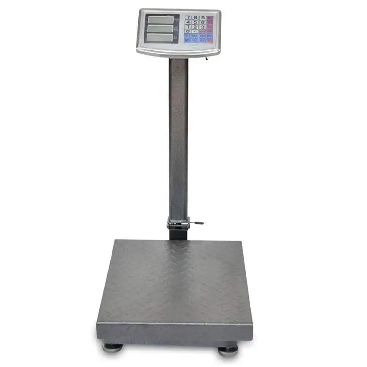 IPSDI Báscula Industrial de Plataforma 150 kg. Balanza Digital Plegable con Pantalla LCD. Plataforma de Acero. Báscula Profesional Multifuncional, Perfecta para Paquetería, Almacenes, Comercios.