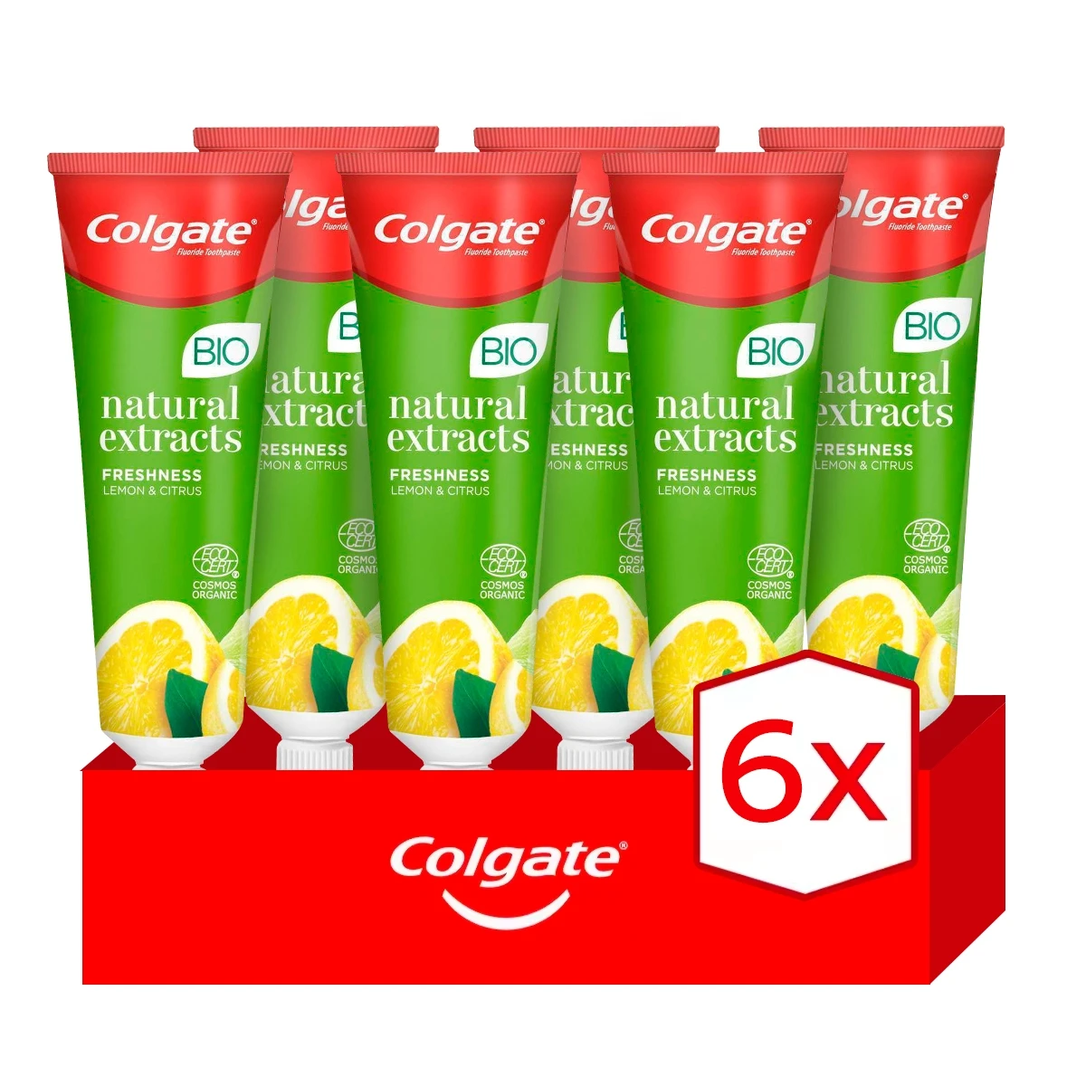 Pasta de dientes Colgate natural extracts BIO Frescura de limón, vegan 75ml. Pack de 6
