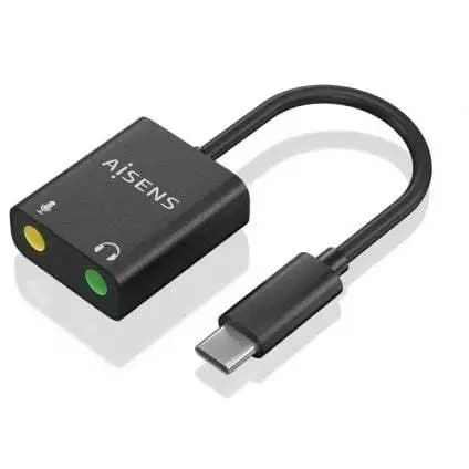 Tarjeta de Sonido Aisens A109-0767/ USB-C Macho - 2xJack 3.5 Hembra