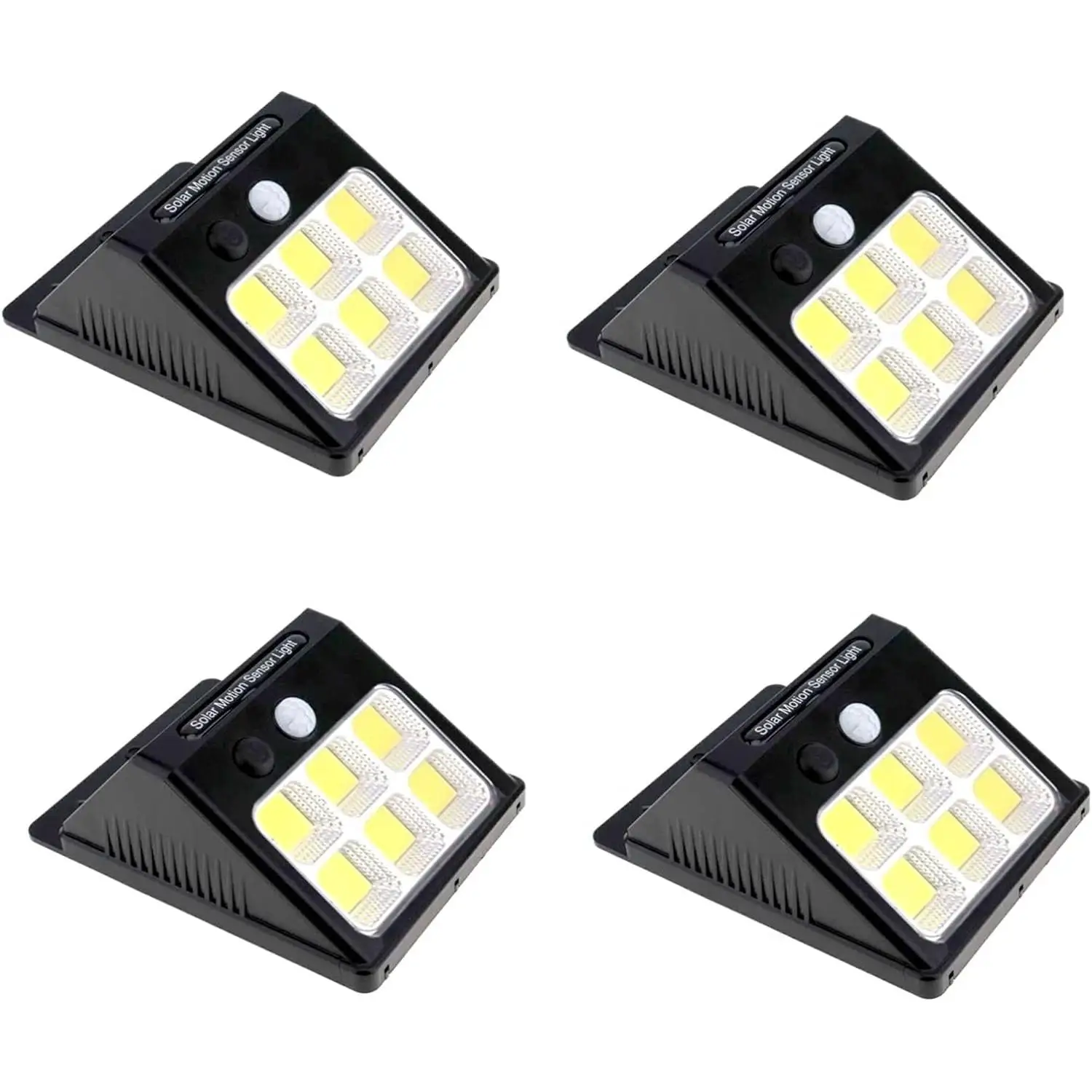 Euroxanty Set de Focos COB-LED Solares | Juego de 4 Lámparas de Exterior | Luces de Jardín con Sensor de Movimiento