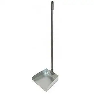 Recogedor chapa galvanizada mango gris  rosca